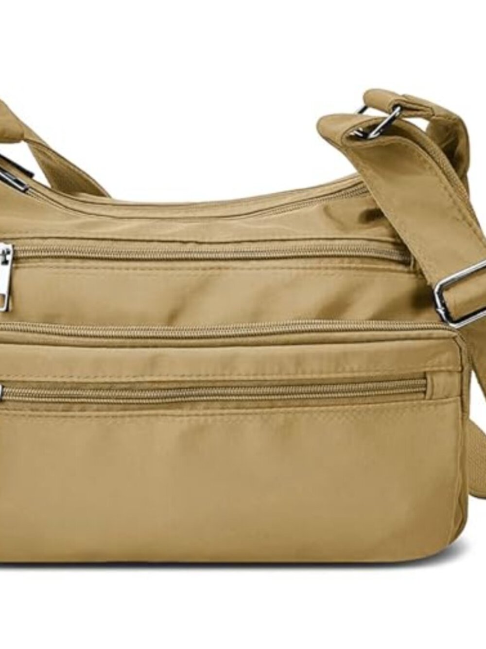 Lightweight Water Resistant Nylon Crossbody Bag Multi Pockets Anti Theft